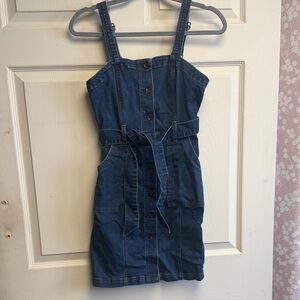 SO Dark Blue Button-Up Mini Dress